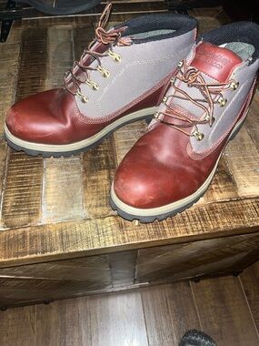 Timberland Men's Two-Tone Brown and Tan Leather Hiking Boots